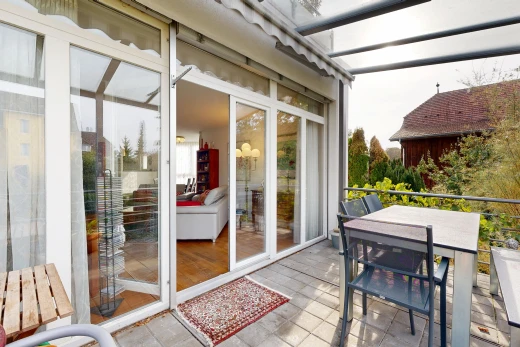terrasse mit overcast, from property, und essbereich im freien