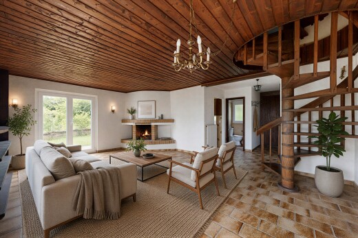 wohnzimmer mit treppen, inside property, gipskartonwand, drywall, und natürliches licht