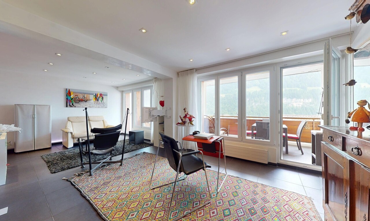 dining area with tile patterned flooring