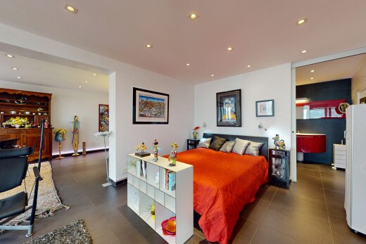 chambre avec cloison sèche, drywall, inside property, éclairage encastré, et recessed lighting