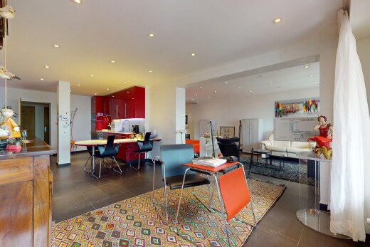 salon / salle à manger avec inside property, cloison sèche, drywall, éclairage encastré, et recessed lighting