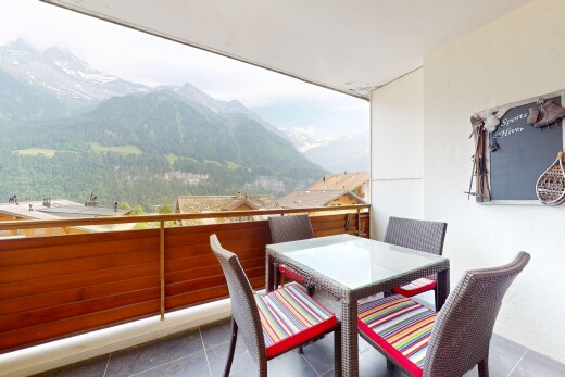 terrasse avec vue sur la montagne et mountain view