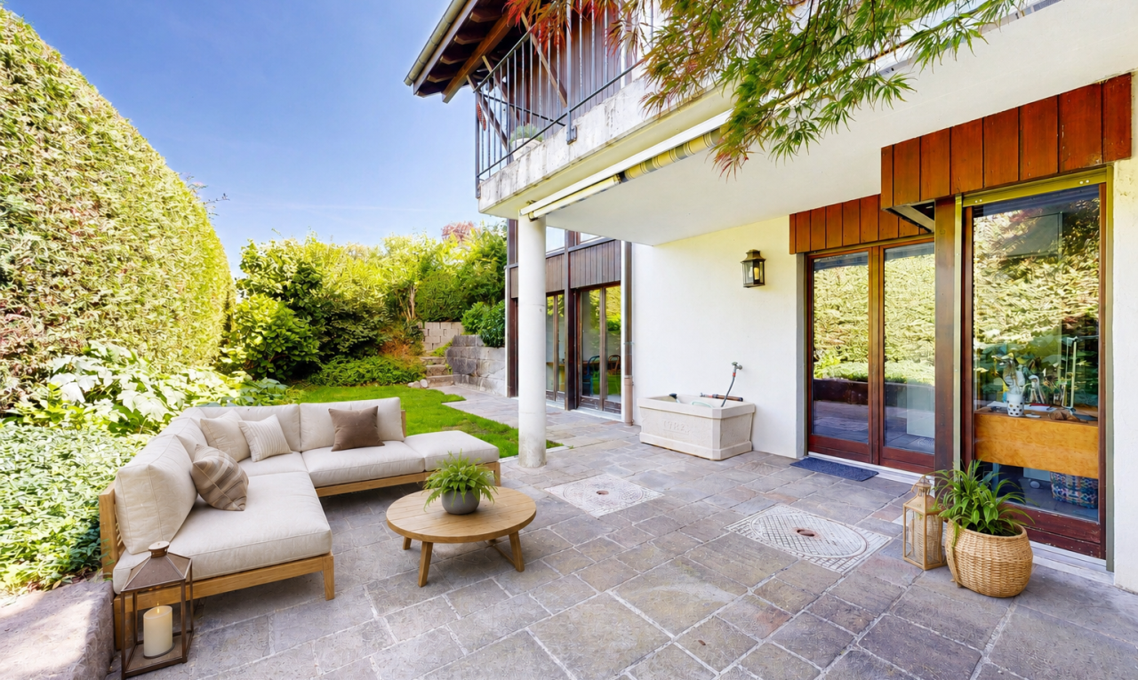 terrasse mit terrasse, balkon, from property, day time, und wohnraum im freien