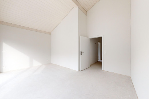 pièce vide avec plafond voûté et haut plafond