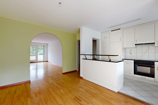 küche mit küchenrückwand beim Herd, küchenrückwand beim herd, weiße schränke, ofen, und gewölbte gehwege