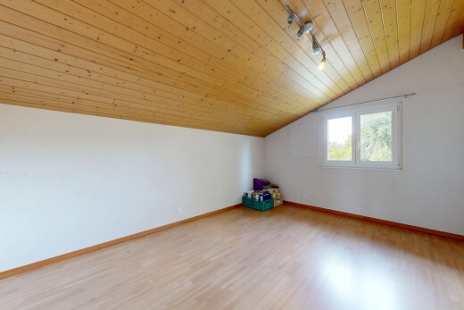 pièce vide avec éclairage sur rail, track lighting, plafond en bois, wood ceiling, et plafond voûté