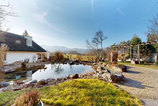 außenansicht mit dachgaube, pergola, day time, from property, und blick auf die berge