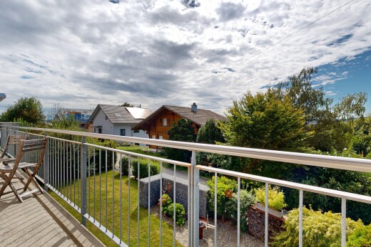 balkon mit balkon, from property, und overcast