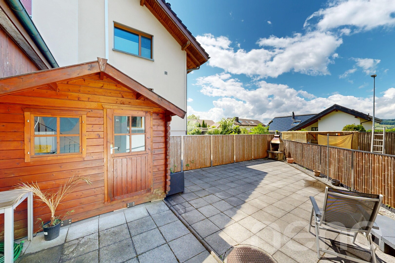 terrasse mit terrasse, day time, from property, und zaun