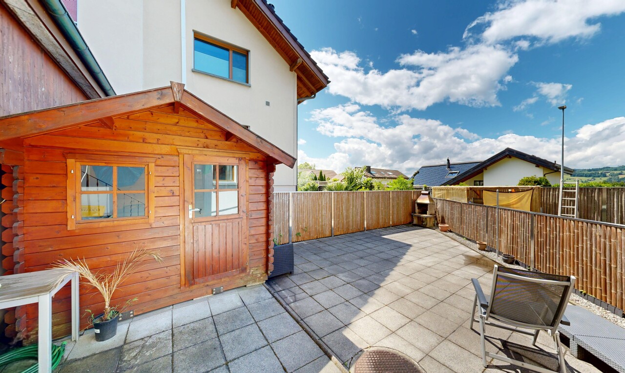terrasse mit terrasse, day time, from property, und zaun