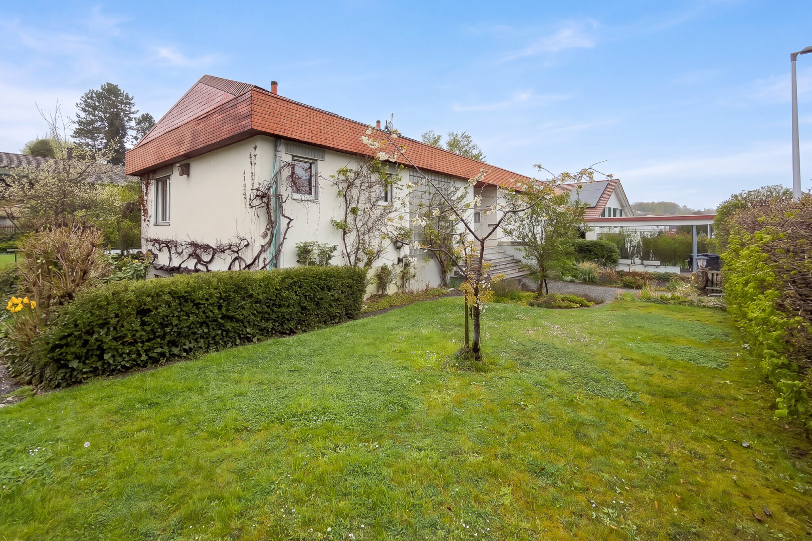 garten mit rasen, property visible, und day time