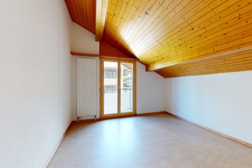 leerer raum mit vaulted ceiling, dachschräge, high end ceiling, inside property, und wood ceiling