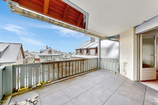 terrasse mit from property, residential view, wohngebietblick, und day time