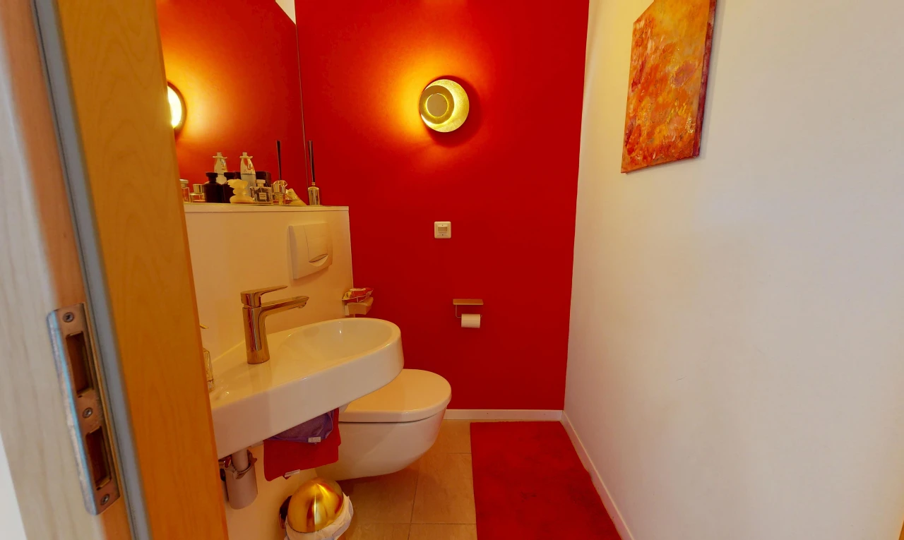 bathroom featuring a sink and light tile patterned floors