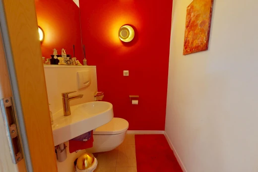 bathroom featuring a sink and light tile patterned floors