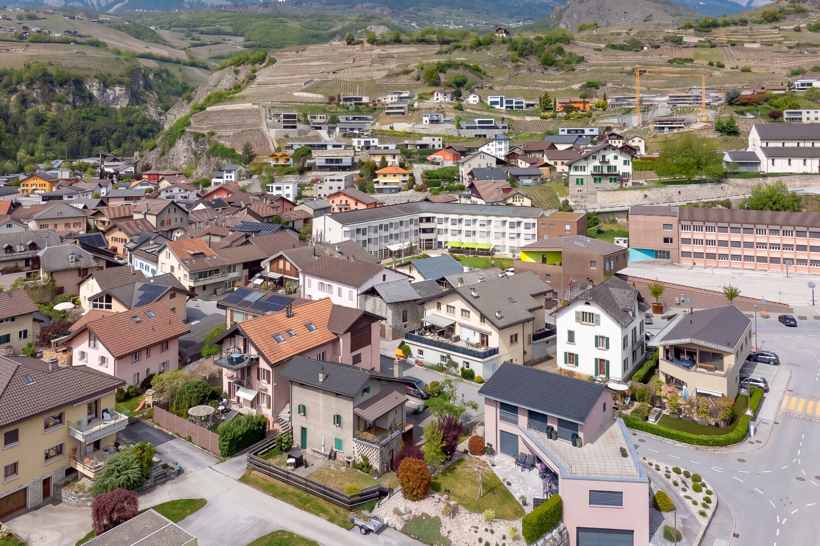 außenansicht mit aerial view, mountain view, und blick auf die berge