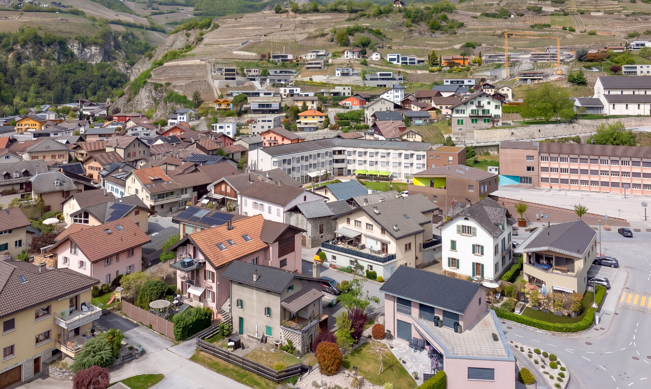 außenansicht mit aerial view, mountain view, und blick auf die berge
