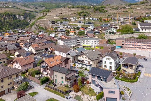 außenansicht mit aerial view, mountain view, und blick auf die berge