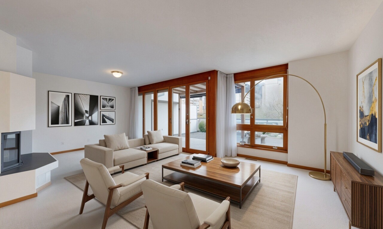 wohnzimmer mit gipskartonwand, drywall, teppich, carpet, und inside property