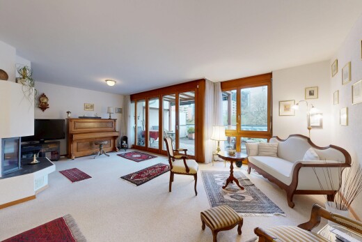 wohnzimmer mit gipskartonwand, drywall, teppich, carpet, und inside property