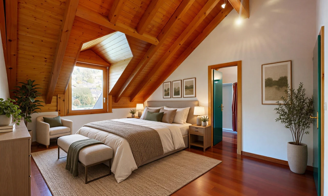 leerer raum mit deckenbeleuchtung, balkendecke, beamed ceiling, high end ceiling, und gipskartonwand