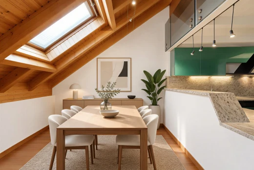 leerer raum mit wood ceiling, holzdecke, dachfenster, drywall, und gipskartonwand