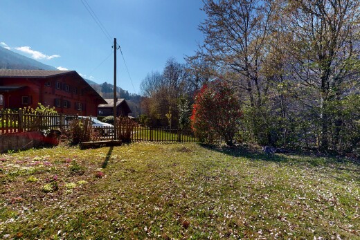 garten mit power lines view, zaun, day time, rasen, und deck