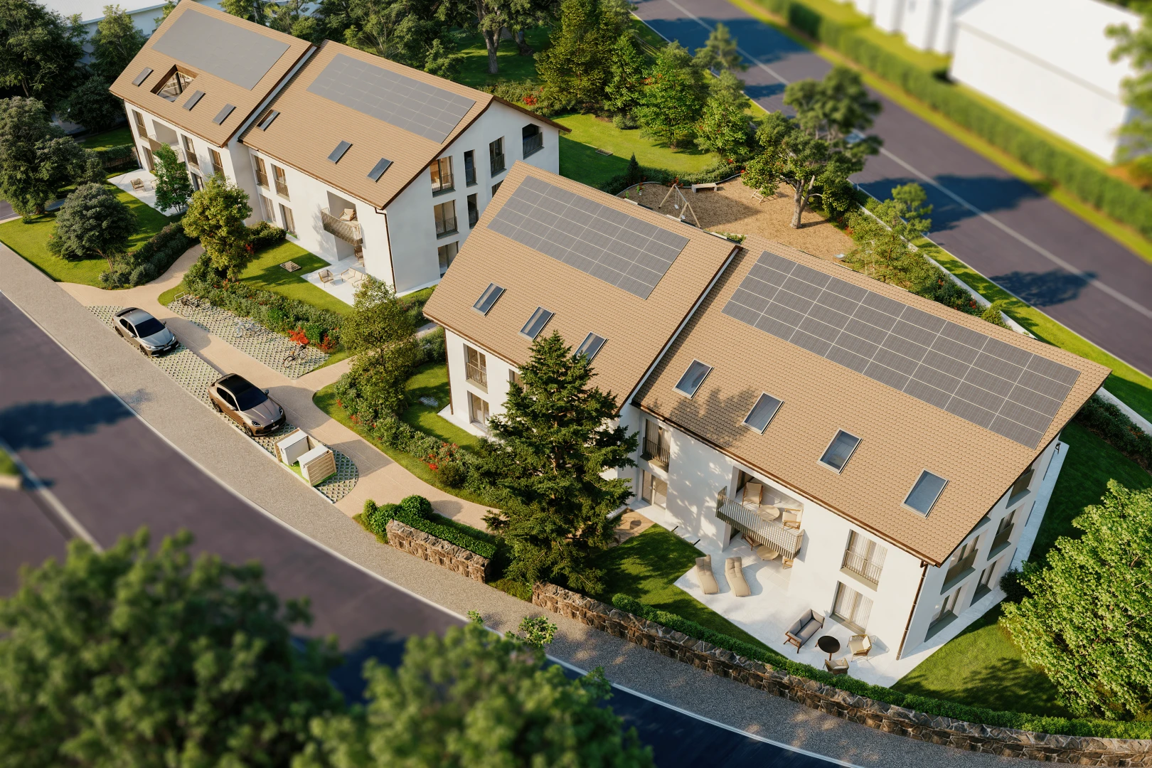 outdoor house featuring solar panels