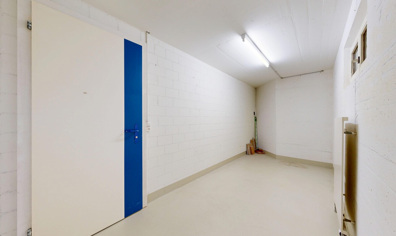 leerer raum mit inside community, finished concrete floor, betonboden, concrete floor, und betonblockwand