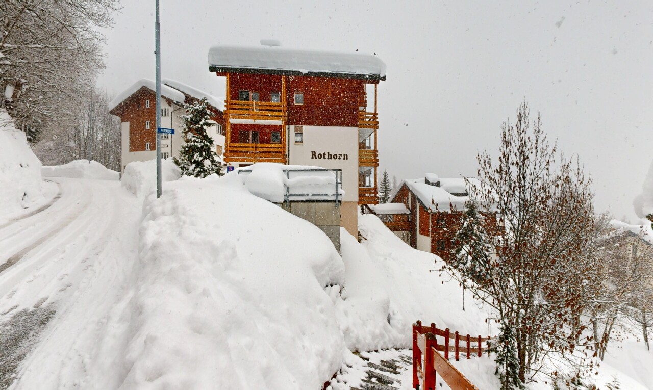 außenansicht mit overcast und snow
