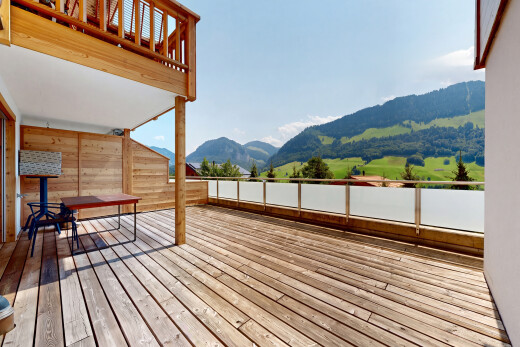 terrasse mit deck, blick auf die berge, mountain view, view focus, und day time