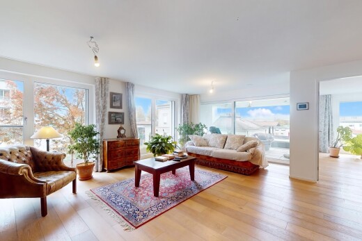 living room featuring light wood-style flooring