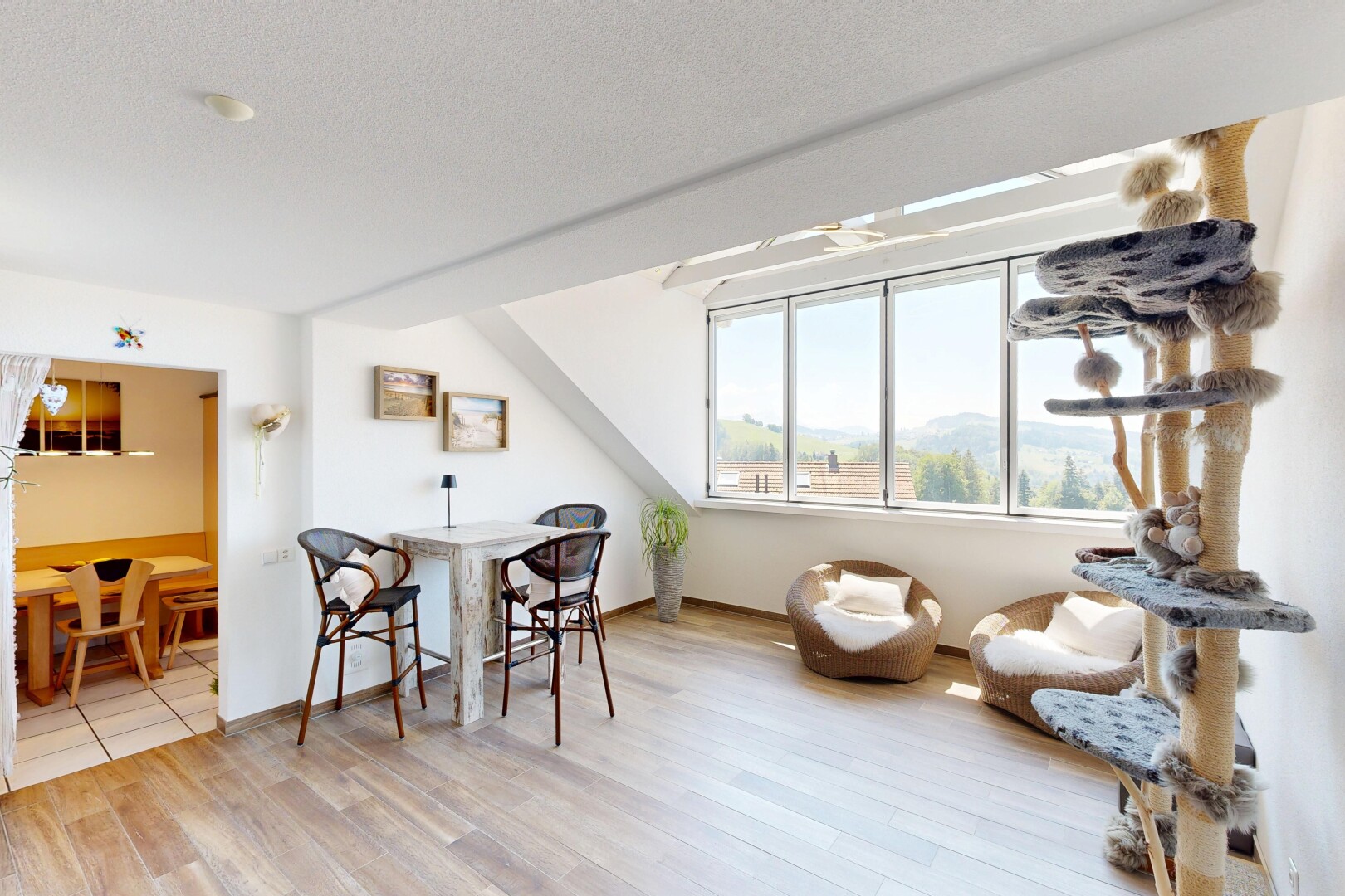 dining room with light wood-style floors
