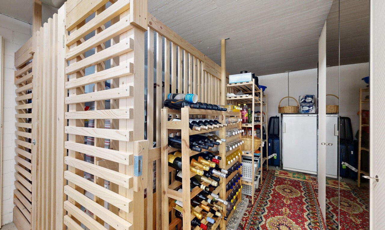 view of wine cellar