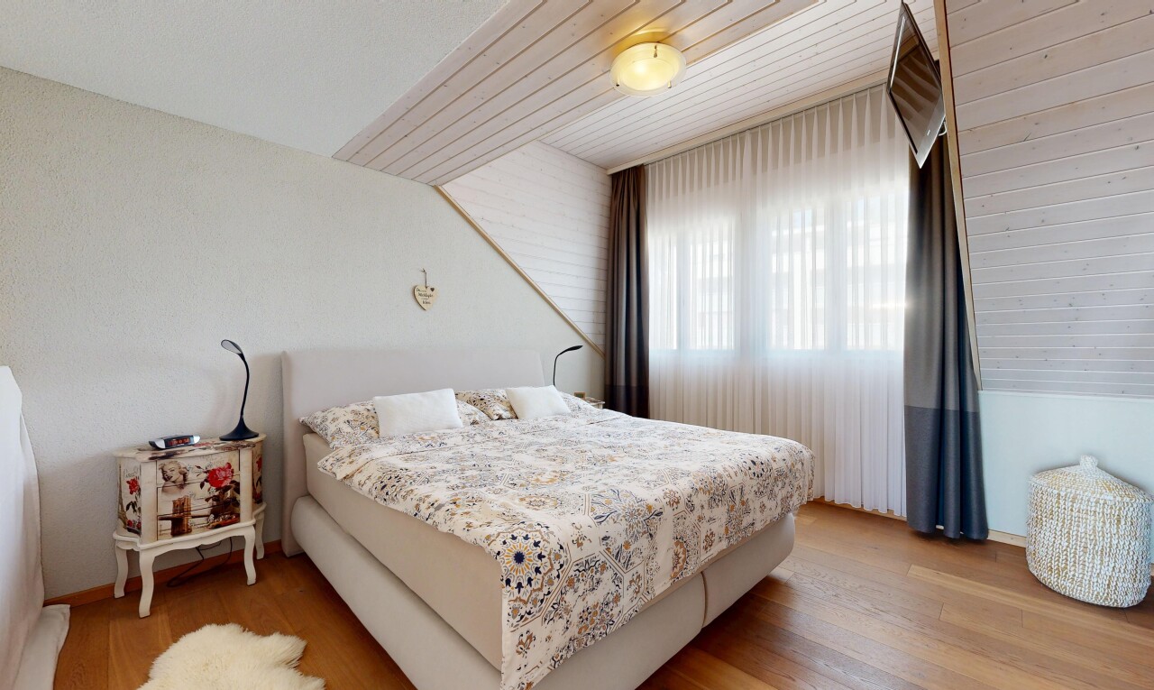 room / bedroom with light wood finished floors and wooden ceiling