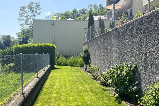 garten mit zaun, day time, und rasen