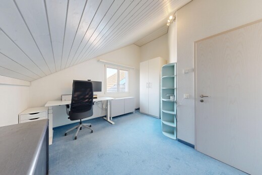 büro mit dachschräge, vaulted ceiling, teppich, carpet, und gipskartonwand