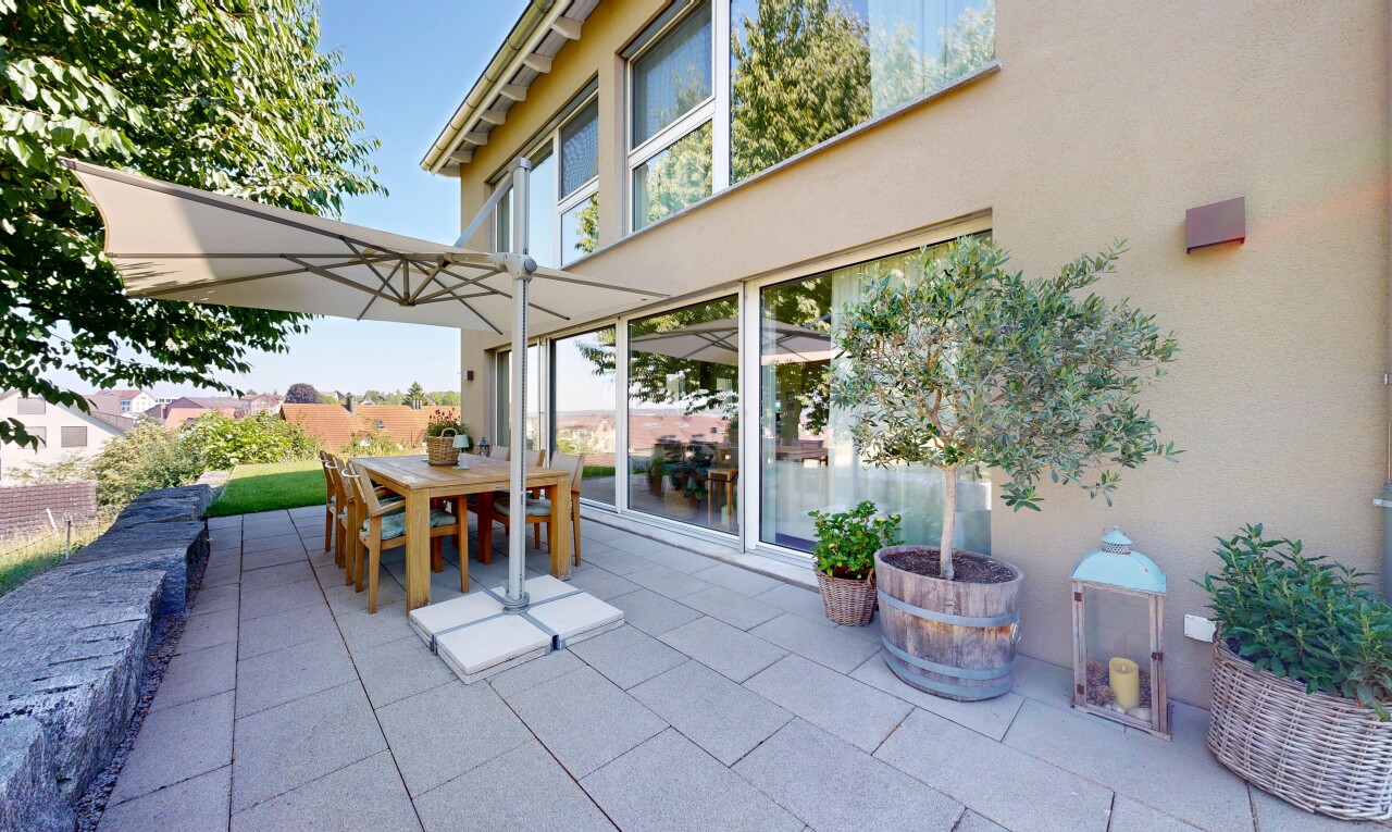 terrasse mit essbereich im freien, terrasse, from property, day time, und markise