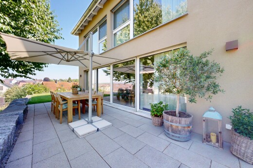 terrasse mit essbereich im freien, terrasse, from property, day time, und markise