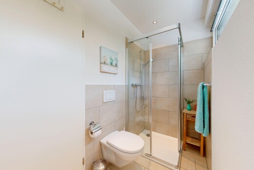bad mit komplettes badezimmer, dusche, fliesenwand, tile wall, und fliesenboden