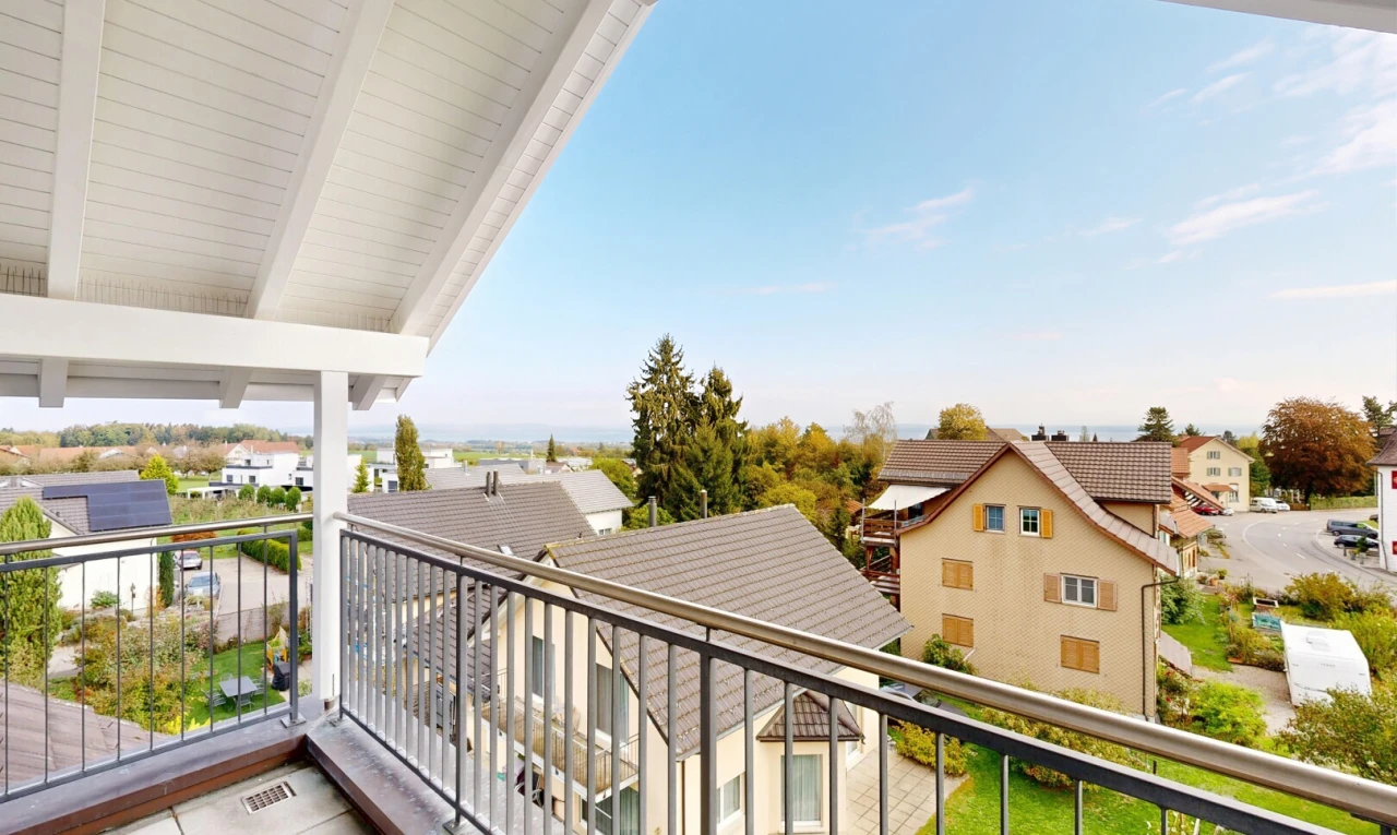 balkon mit balkon, view focus, wohngebietblick, residential view, und from property