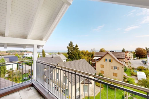 balkon mit balkon, view focus, wohngebietblick, residential view, und from property