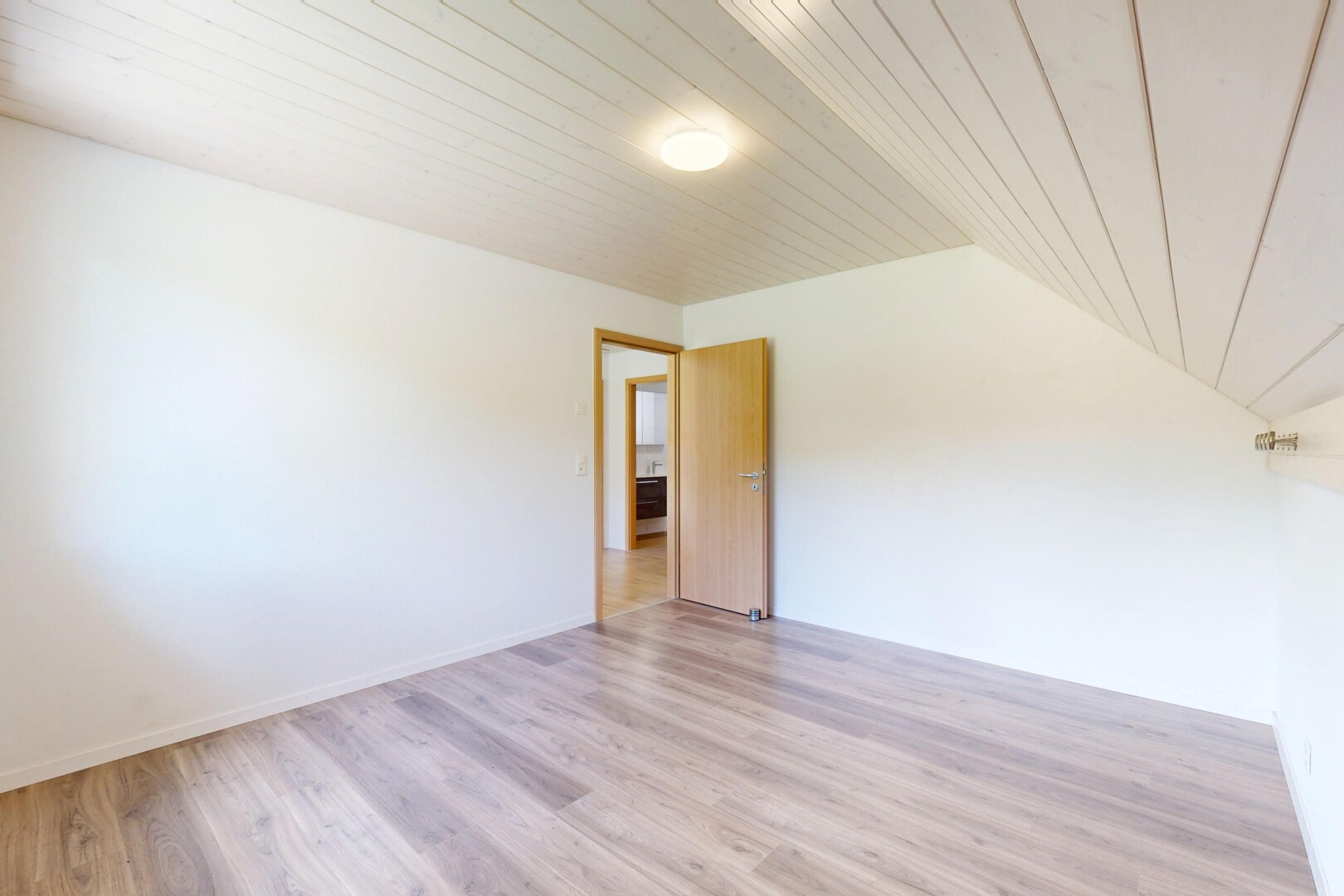 leerer raum mit holzfußboden, wood finish floor, inside property, gipskartonwand, und drywall