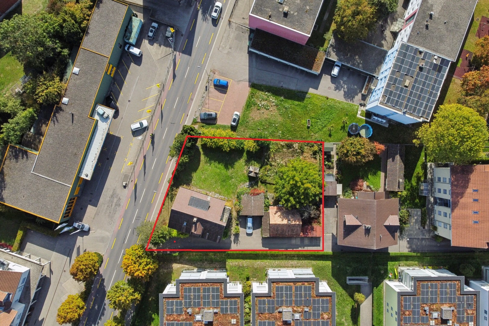 lage auf der karte mit property lines