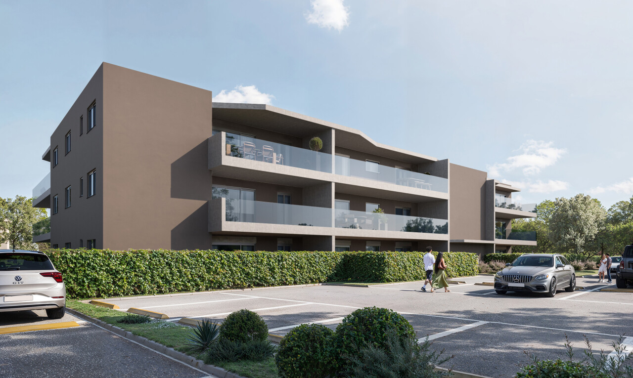 extérieur du bâtiment avec rendered, parking, day time, et from community
