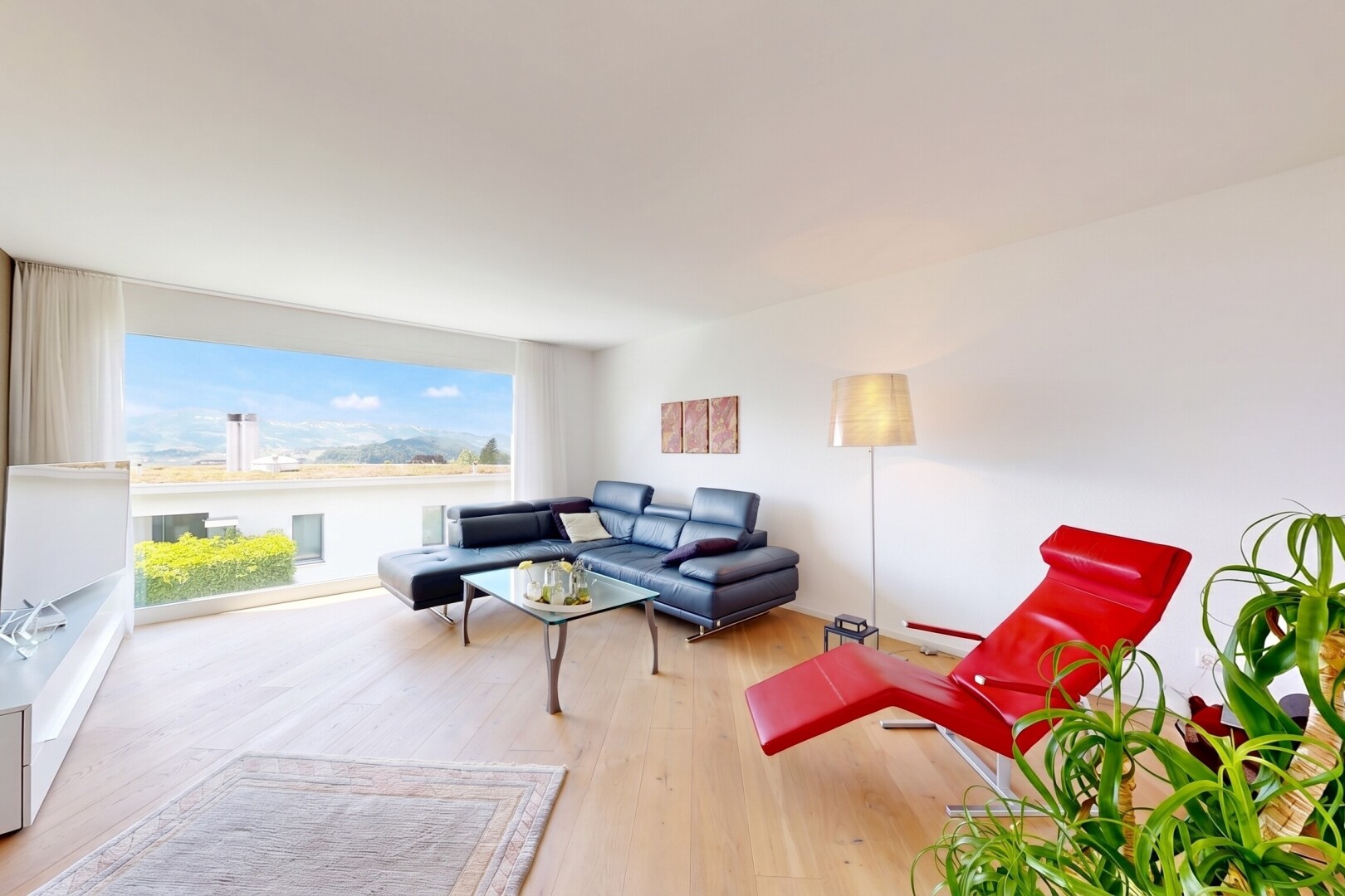 living area featuring light wood-style floors