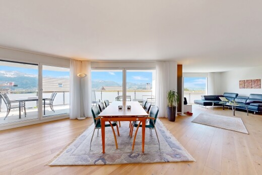 living / dining area featuring light wood-style floors