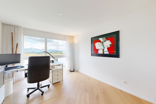 office area with light wood-style flooring