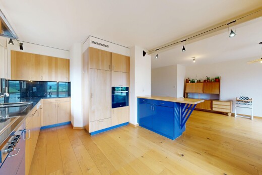 cuisine avec inside property, four, sol en finition bois, wood finish floor, et éclairage sur rail