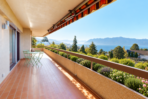 balkon mit mountain view, blick auf die berge, balkon, view focus, und from property